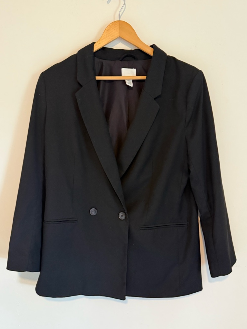 Oversized H&M Black Double-Breasted Women's Blazer - Picture 2 of 5